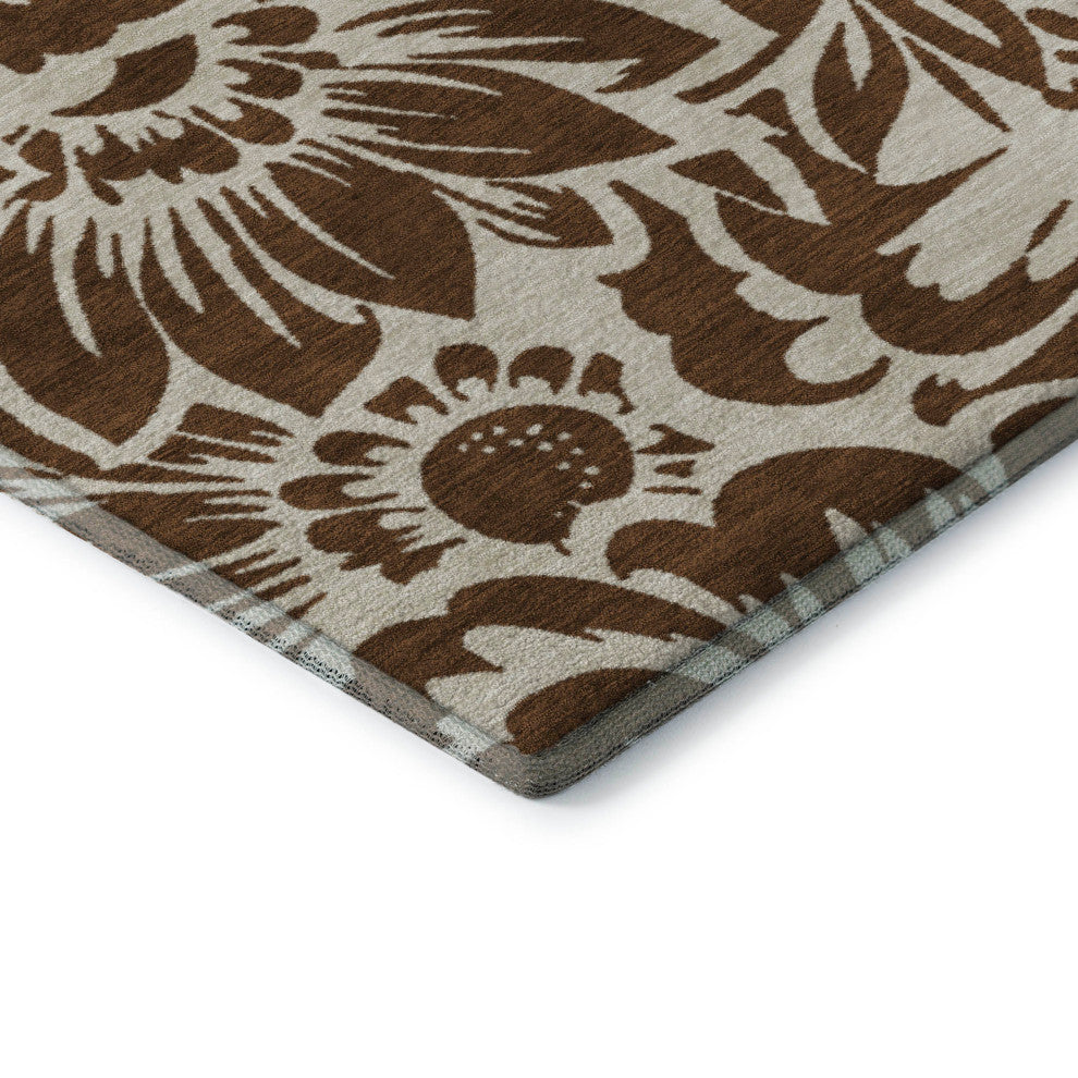 Premium Machine Washable Mayfield AMF551 Brown 3' x 5' Rug