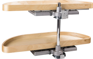 32" Half-Moon Lazy Susan Set with Wood Trays