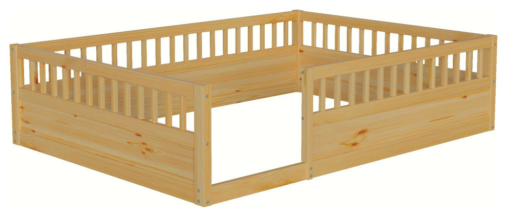 Gewnee Full Floor Bed Frame with Fence