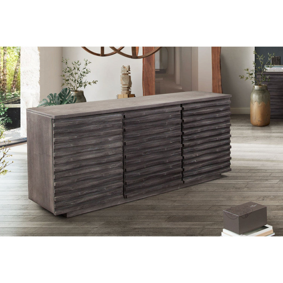 Bastille 3-Door Sideboard, Smoke Gray