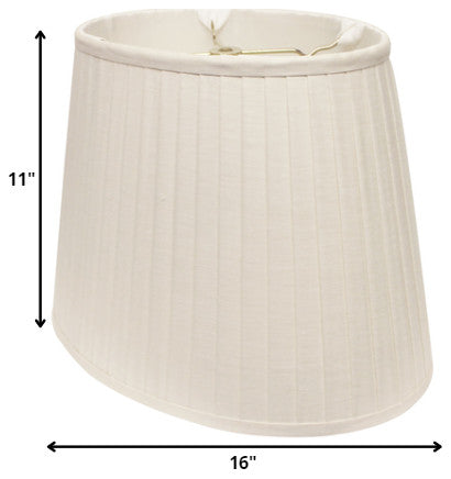 16" White Slanted Oval Paperback Linen Lampshade