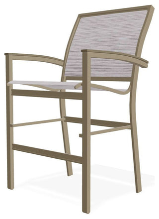 Bazza Sling Balcony Height Stackable Outdoor Stool, Fossil/Beachwood