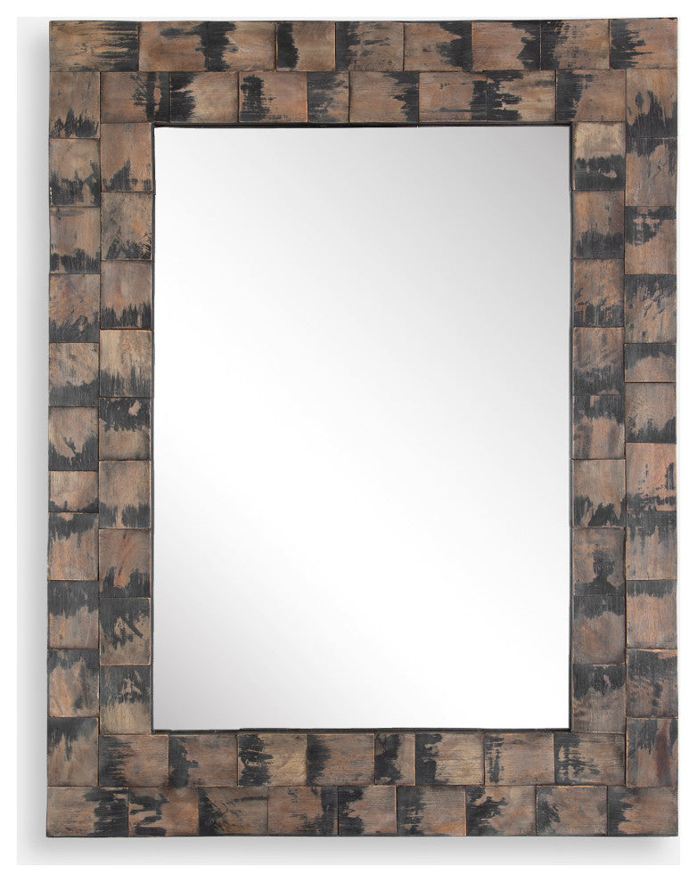 Uttermost 08214 Burke 25-3/4"W x 47"H Rectangular Flat Accent - Black / Brown