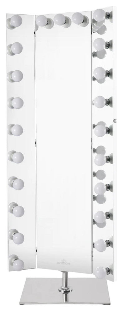 Trifecta Full Length Vanity Mirror, Silver