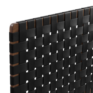 Sparta Weave Vegan Leather Queen Headboard, Walnut Black