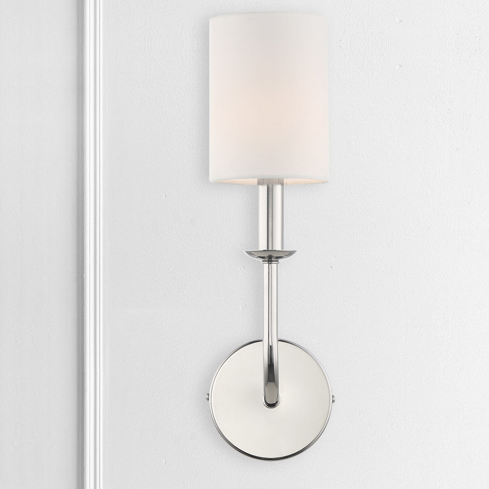 CRYSTORAMA BAI-A2101-PN Bailey 1 Light Polished Nickel Wall Mount