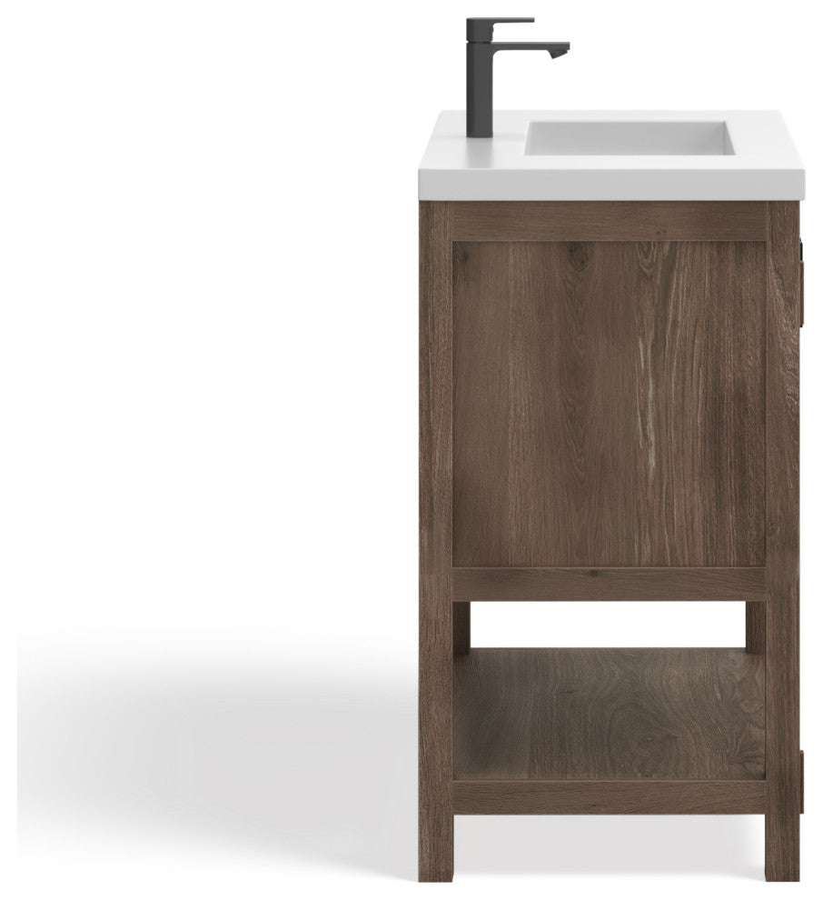 The Betsy Bathroom Vanity, Brown, 30", Single Sink, Freestanding