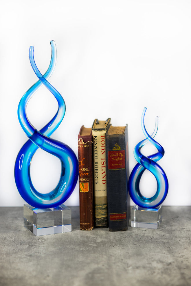 Badash GW521 Touch The Blues Murano Art Glass Centerpiece on CrystalBase