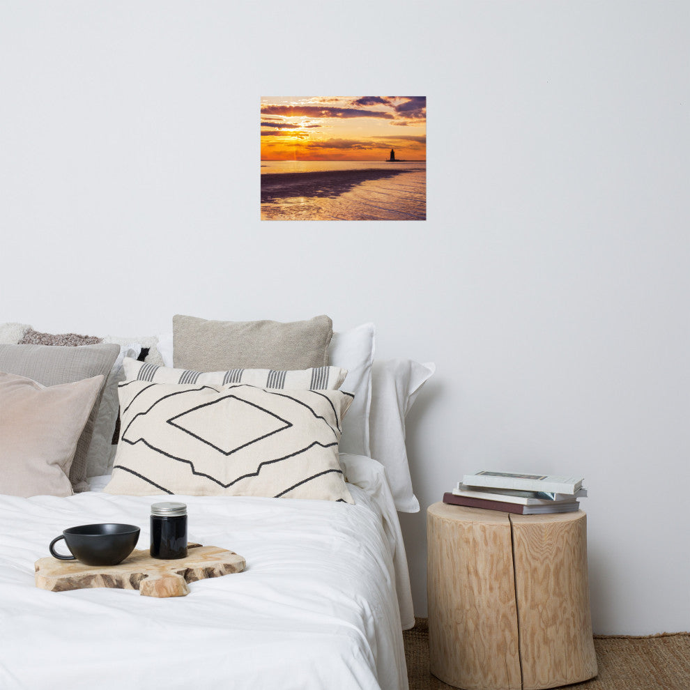 Cape Henlopen Sunset Landscape Photo, Unframed Coastal Wall Art Paper Prints, 18" X 24"