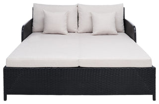 Safavieh Outdoor Cadeo Daybed Black / Light Grey