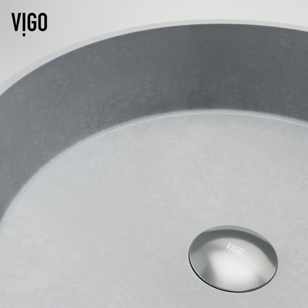 Windsor 16"L x 16"W Concrete Vessel Sink and Ashford 11"H Faucet Set