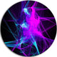 Purple Glowing Ball Of Smoke, Abstract Round Metal Wall Art, 11"