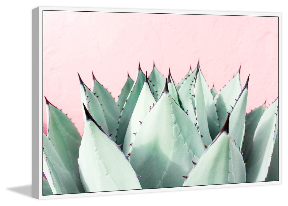 "Sweet Succulents" Floater Framed Painting Print on Canvas, 18"x12"