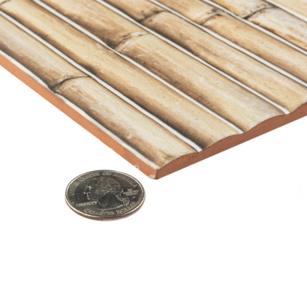 Bamboo Haven Sandy White Fluted Fluted Ceramic Wall Tile