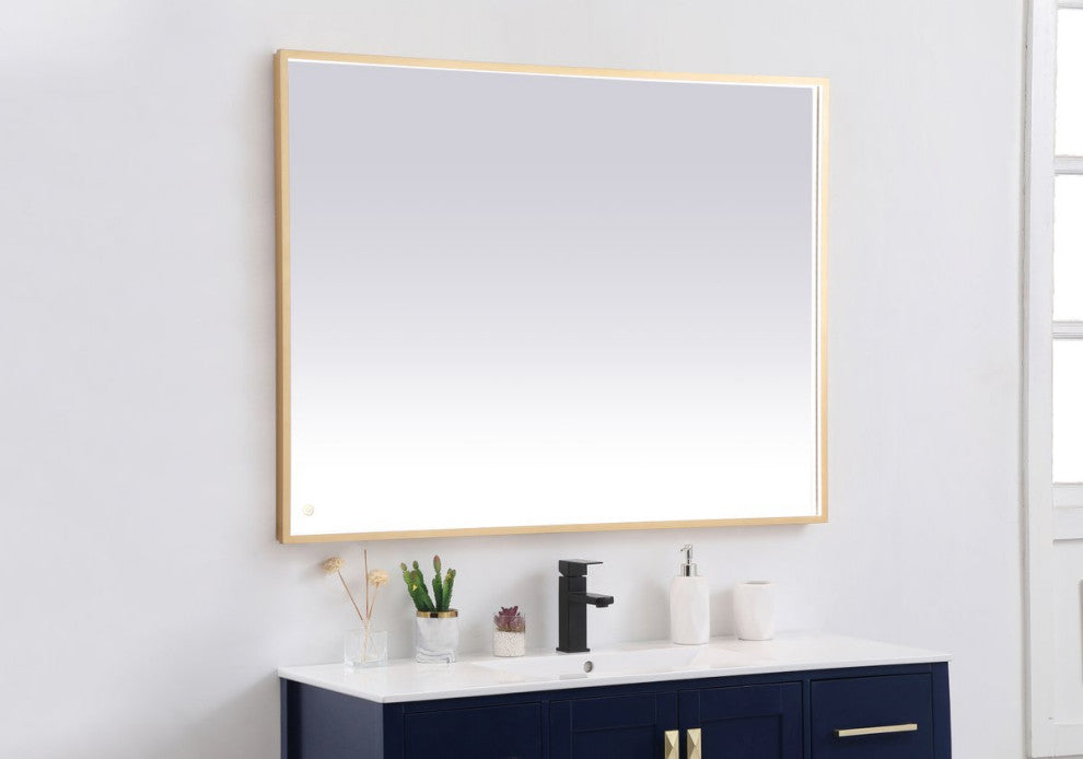 Modern Brass Led Mirror