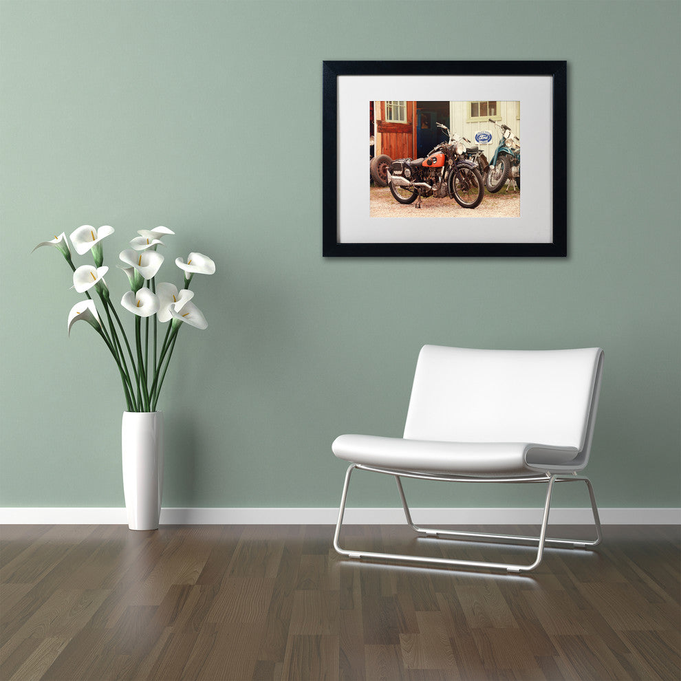 Jason Shaffer 'Old Garage' Matted Framed Art, Black Frame, White Mat, 14x11