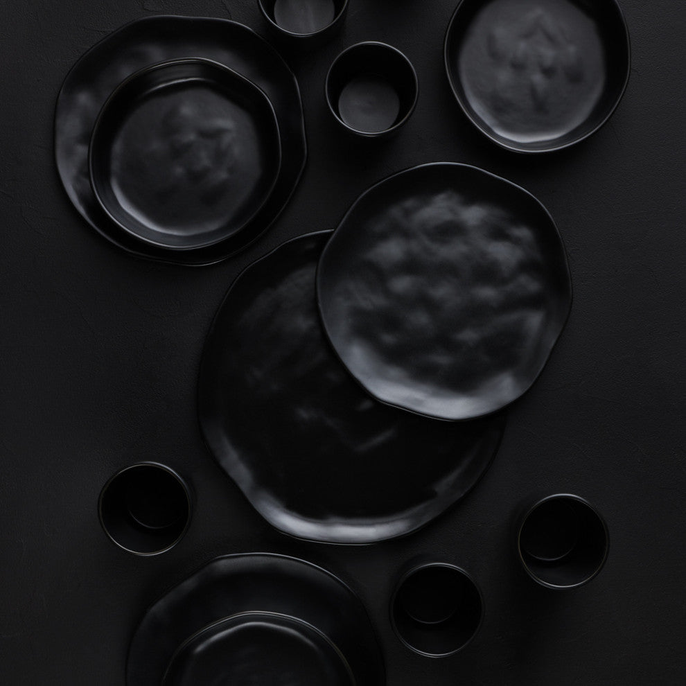 Stone by Mercer Project Hekonda Stoneware 32 Piece Dinnerware Set, Black