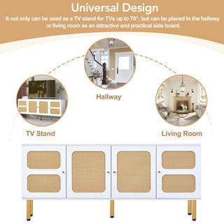 Gewnee  TV Stand with Rattan Door