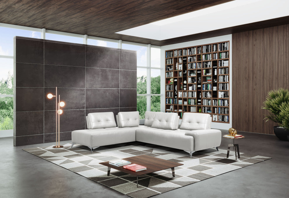 ACME Turano Sectional Sofa, Pearl White Leather