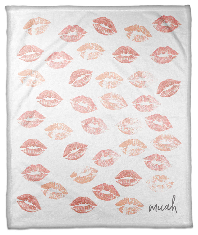 Muah Lips 50x60 Coral Fleece Blanket