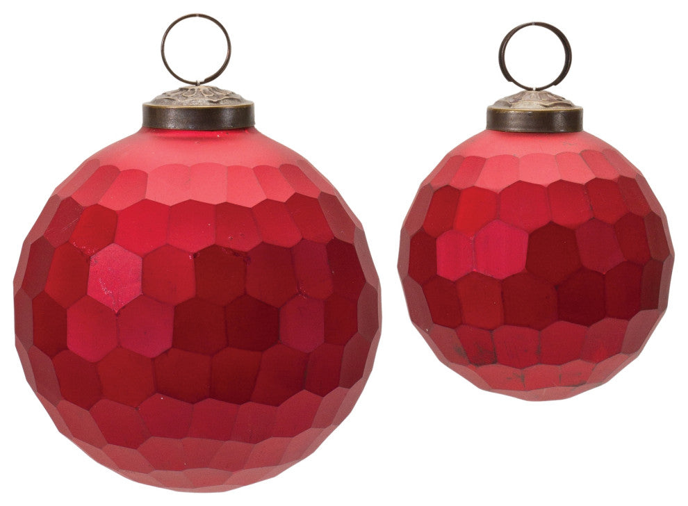 Hammered Glass Ball Ornament, 4-Piece Set