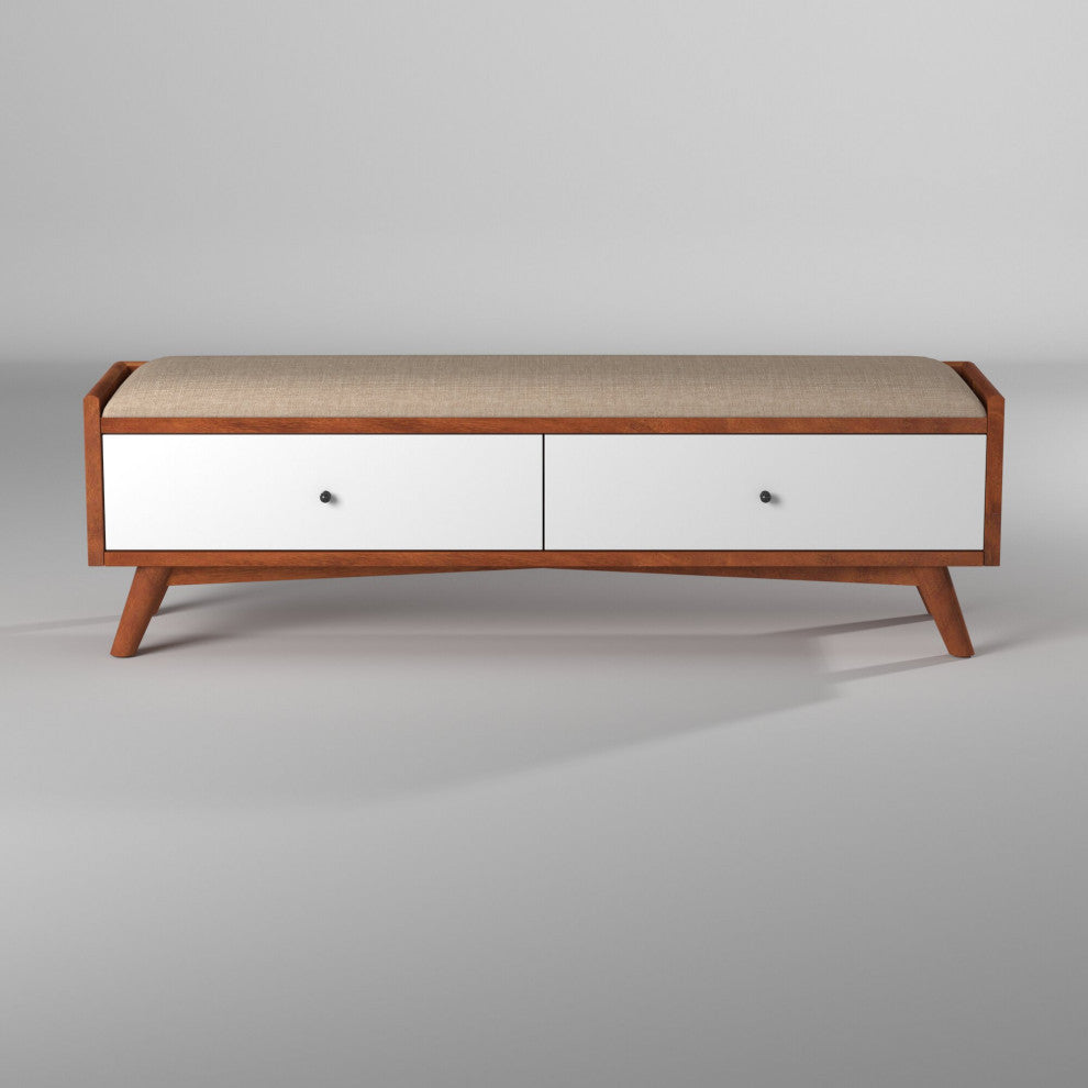 Flynn Bench, Acorn/White