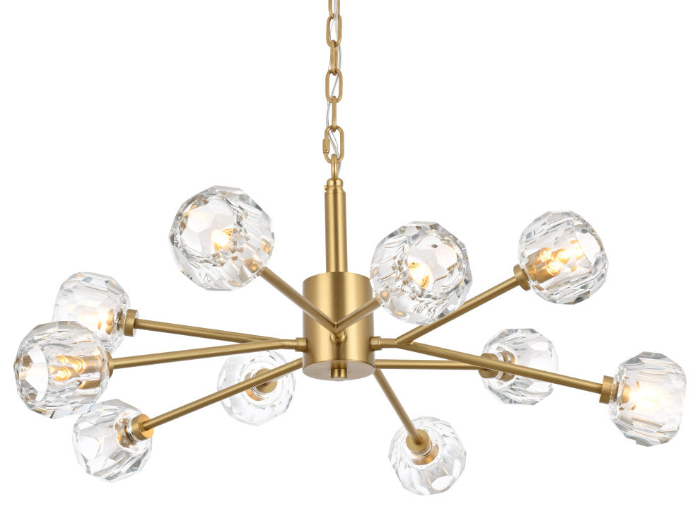 10 Light Pendant, Gold