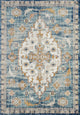 Abani Porto PRT170A Traditional Medallion Blue and Orange Area Rug