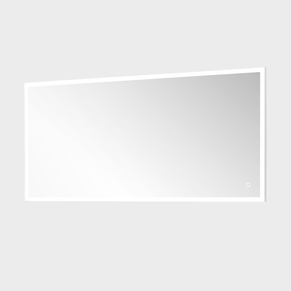 Ove Decors Davin LED 60 x 28 in. Mirror in White and Aluminum Finish