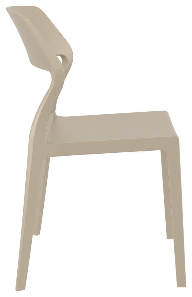 Snow Dining Chair, Taupe, Set of 2