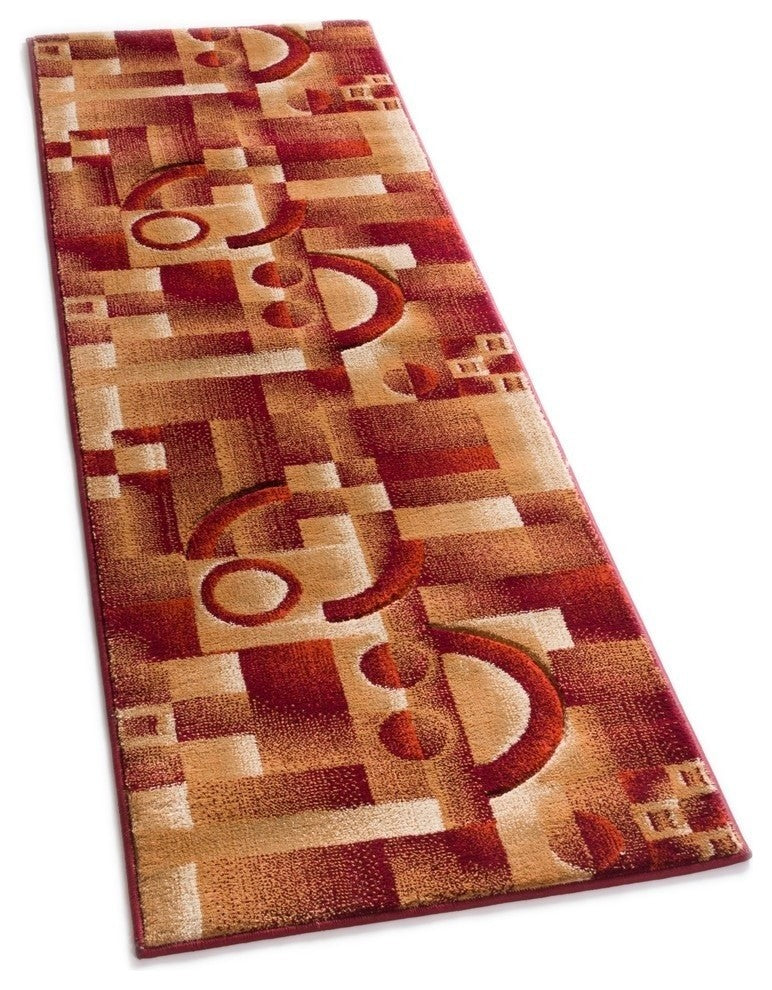 Well Woven Brooklyn South Street Red Modern Geometric Runner Rug
