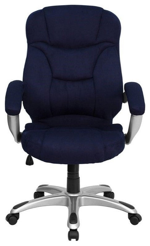 Flash Furniture High Back Microfiber Upholstered Office Chair in Navy