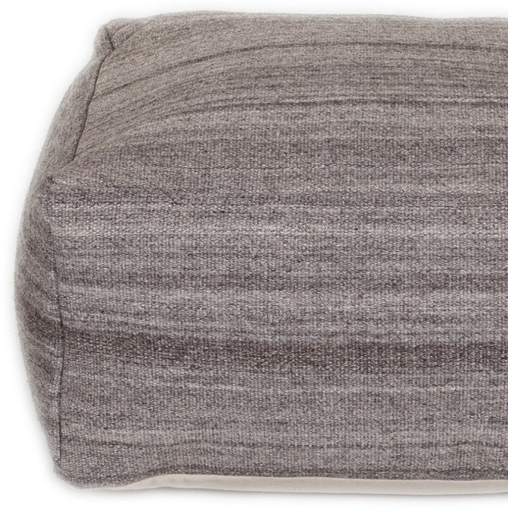 Stone Gray and Brown Pouf