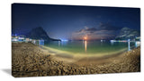 "Beach With Lunar Path" Seashore Photography Canvas Print, 1 Panel, 60"x28"