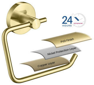 Circular Toilet Paper Holder, Brushed Gold