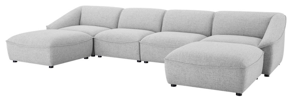 Sectional Sofa Set, Fabric, Gray, Modern, Living Lounge Hotel Hospitality