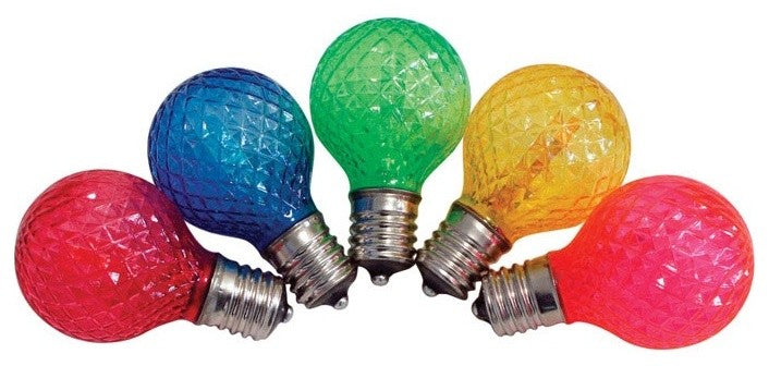 Celebrations UURT4211 LED G40 Globe Replacement Christmas Light Bulbs, 25 Bulb