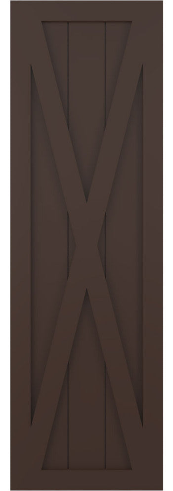 15"W True Fit PVC Single X-Board Farmhouse, Raisin Brown, 60"H