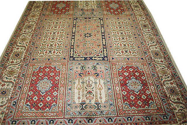 Consigned Antique Panel Design Persian Tabriz Rug/Multi Prayer Rug