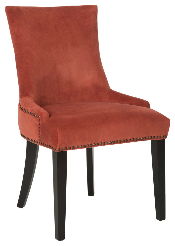 Safavieh Lester Dining Chairs, Set of 2, Rust, Fabric, Espresso