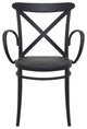 Cross XL Resin Outdoor Arm Chair Black, Set of 2