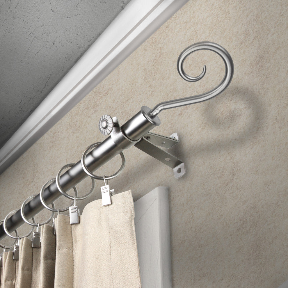 Cooper 13/16" Diameter Curtain Rod, Satin Nickel, 18-28"