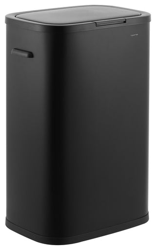 Tammi Kitchen 14.5-Gallon Slim Metal Push Button Trash Can, Black