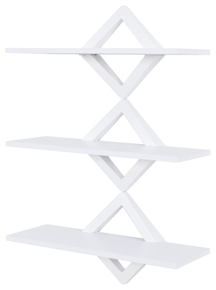 Diamonds 3 Level Shelving System, White