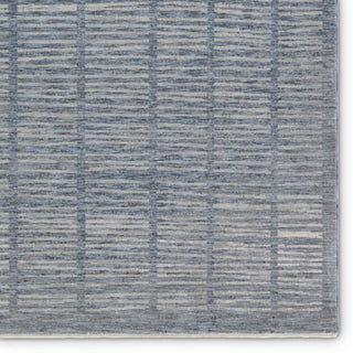 Dounia Striped Blue/ Light Gray Area Rug 5'X8'