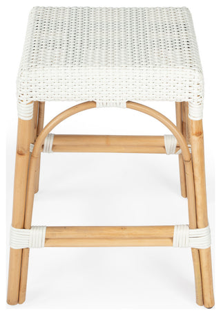 Robias Rectangular Rattan 24.5" Counter Stool, White