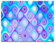 Blue Purple Pattern with Swirls, Abstract Wall Art Canvas, 36x28, 3 Panels