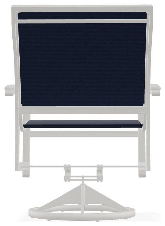 Bazza Sling Outdoor Swivel Rocker, Navy/Snow