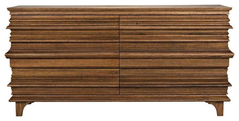Noir Furniture, Bernard 6-Drawer Dresser, Dark Walnut