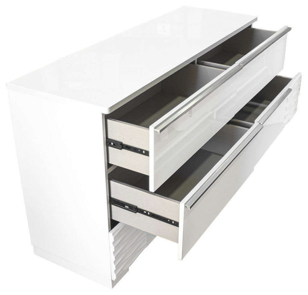 Athens, White Lacquer Bedroom Dresser